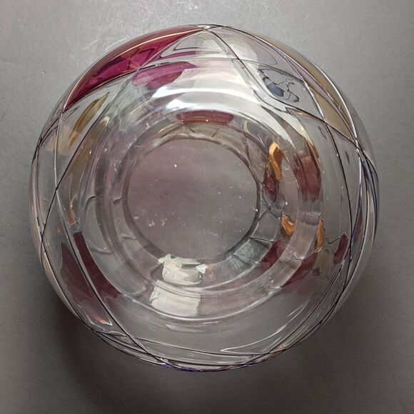 Luminescence Hand Blown Bowl Vase Romania Lead Free Glass Crystal Mosaic Art - Picture 11 of 15